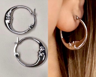 Lunar Silver Huggie Earrings Lunar Silver Huggie Earrings