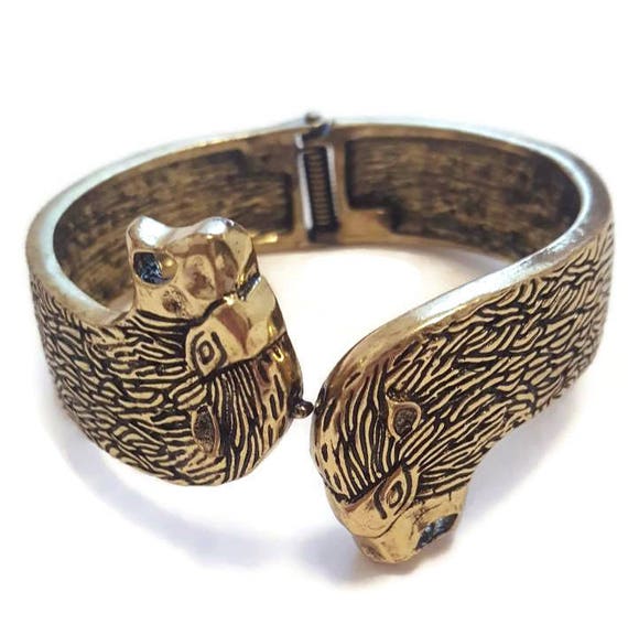 Lion Cuff Bracelet - Gold Lion Bracelet - Gold Lio