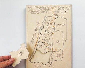 Tribes of Israel Puzzle | Geography Puzzle | Wooden Puzzle | Bible Puzzle | Israel Puzzle | Christian Toys | Christian Homeschool Resource