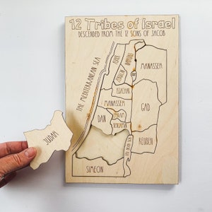 Tribes of Israel Puzzle | Geography Puzzle | Wooden Puzzle | Bible Puzzle | Israel Puzzle | Christian Toys | Christian Homeschool Resource
