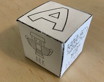 Paper Bible Blocks | Bible Dice | Digital Download | Classroom Bible Dice | Bible Learning Resource | Bible Study Tool For Kids