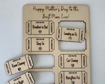 Mother's Day or Father's Day Coupons | Wooden Pop-Out Coupons | Coupons for Mom | Coupons for Dad | Mother's Day Gift | Father's Day Gift