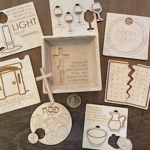 Christian Passover Puzzle: Wooden Seder Learning Toy with Secret Compartment
