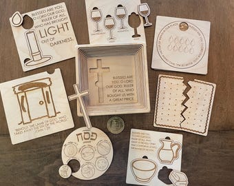 Christian Passover Puzzle: Wooden Seder Learning Toy with Secret Compartment
