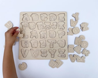Alphabet Puzzle | Letter Sounds Puzzle | ABC Puzzle | Wooden Puzzle | Letters Puzzle