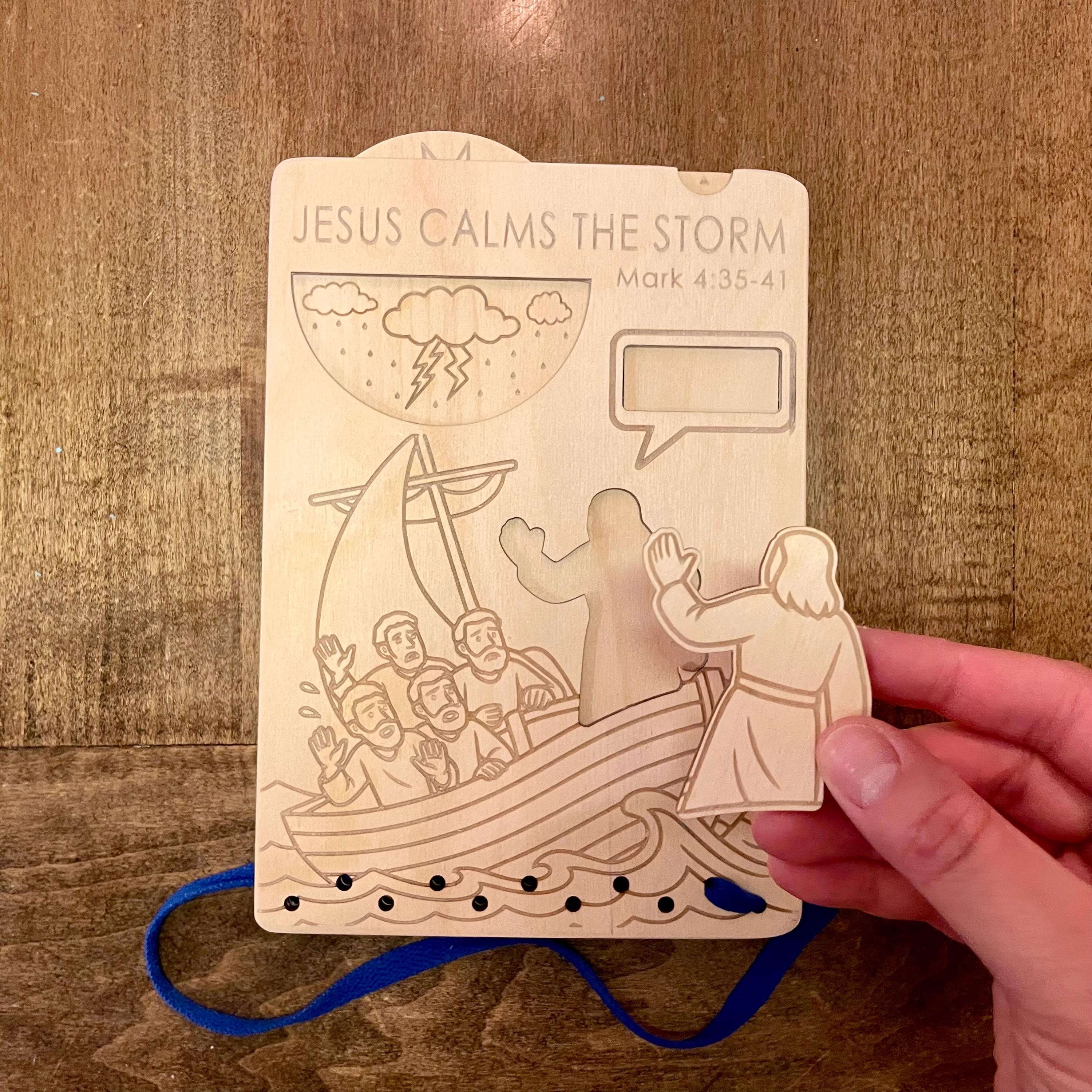 Jesus Calms the Storm Wooden Activity Board: Interactive Bible Story - Etsy