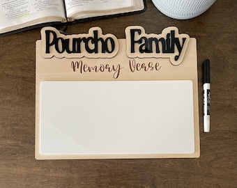 Family Scripture Memory Board | Bible Verse Memory Board | Verse of the Week | Family Bible Time | Bible Verse Memory | Write-and-Wipe