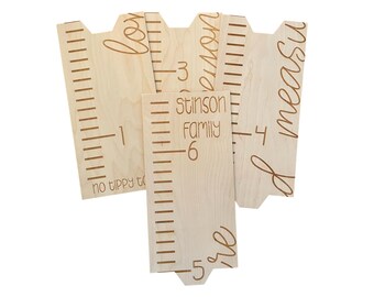 Custom Engraved Wooden Growth Chart: Personalized Height Tracker
