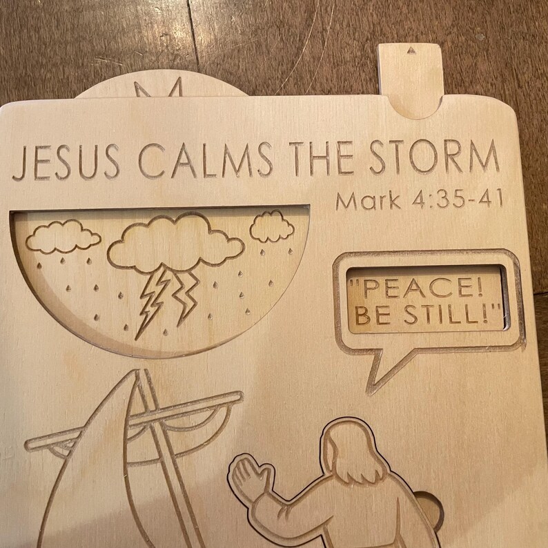 Jesus Calms the Storm Wooden Activity Board: Interactive Bible Story - Etsy