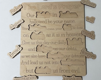 The Lord's Prayer Puzzle | Wooden Puzzle | Bible Puzzle | Prayer Puzzle | Christian Toys | Christian Homeschool Resource