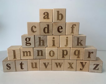 Alphabet Blocks | Engraved Blocks | Wooden Alphabet Blocks | Baby Shower Gift | Baby Shower Activity | ABC Blocks | Name Blocks