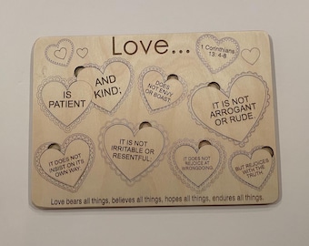 1 Corinthians 13:4-8 Puzzle | Valentine’s Day Heart Puzzle | Scripture Memory Puzzle | Conversation Hearts | Love is Patient Puzzle