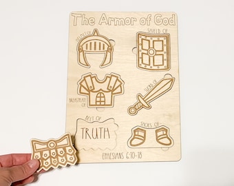 Rüstung Gottes Puzzle | Bibel aus Holz | Epheser 6:10-18 | Holzpuzzle | Bibel-Lernwerkzeug