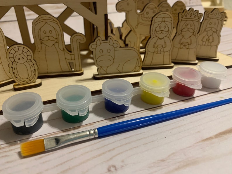 Paintyourown Nativity Set Etsy