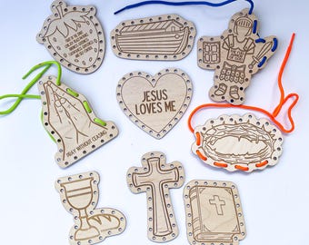 Christian Lacing Boards: Church Busy Bag, Fine Motor Activity