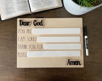 Write and Wipe Prayer Board | A.C.T.S Prayer Model | Kids Prayer Board | Dry-Erase Prayer Board
