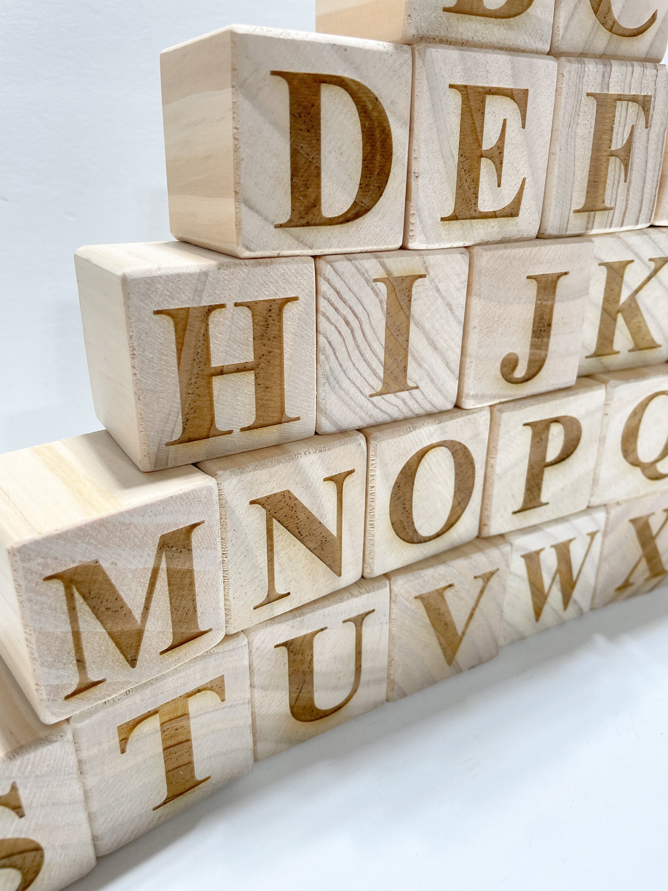 Engraved Block Letters Alphabet Blocks | Engraved Blocks | Wooden Alphabet Blocks | Baby ...