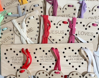 Jesus Loves Me Lacing Board: Christian Fine Motor Activity