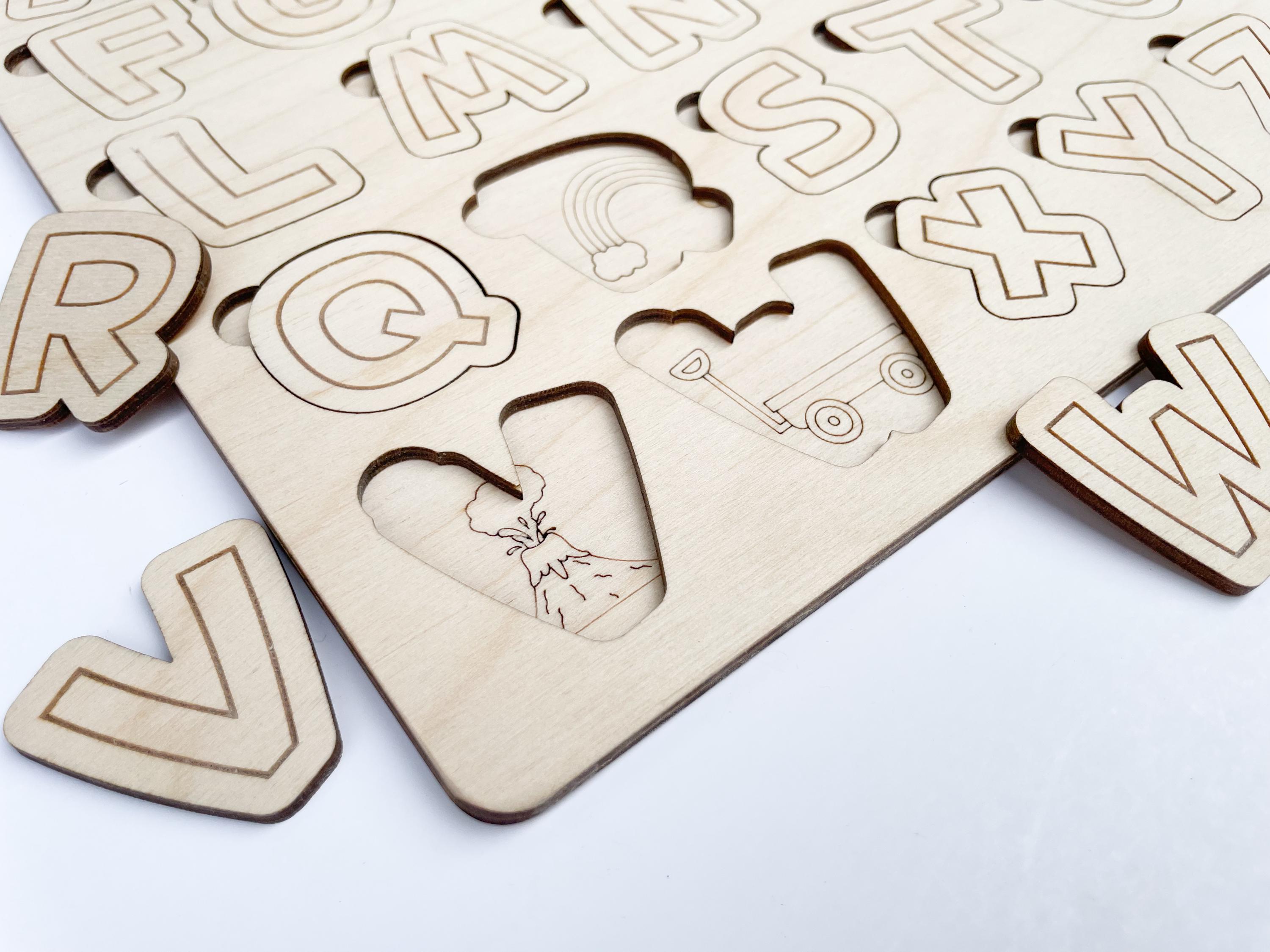 Puzzled Letters Alphabet Puzzle | Letter Sounds Puzzle | ABC Puzzle | Wooden Puzzle ...