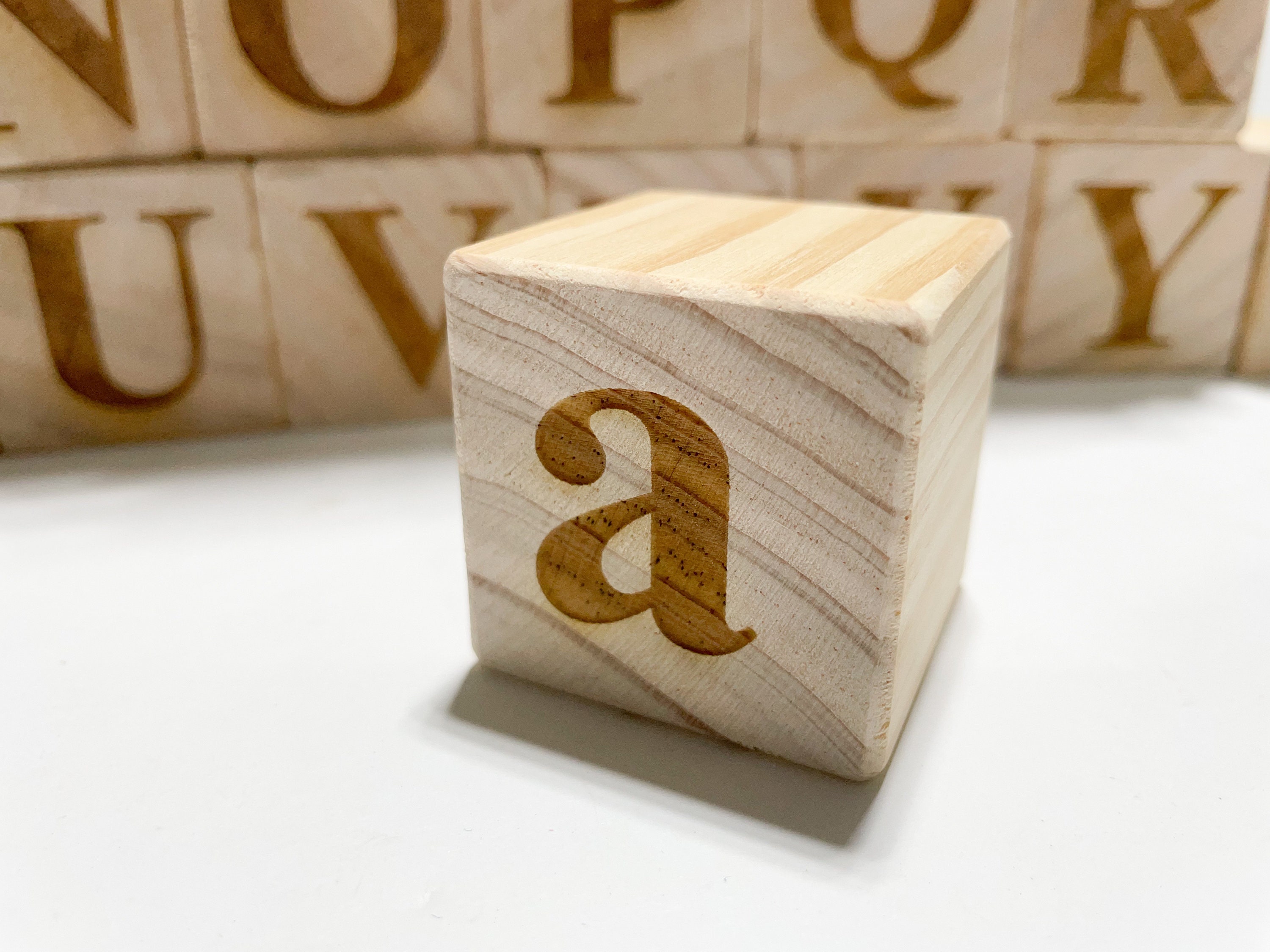 Engraved Block Letters Alphabet Blocks | Engraved Blocks | Wooden Alphabet Blocks | Baby ...