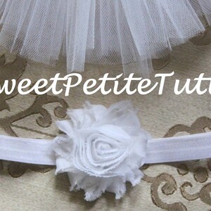 White headband, White shabby flower headband, Single Shabby flower headband, Baby headband, Preemie headband, newborn, white baby headband,