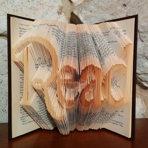 Read - Folded Book Art - Fully Customizable, library, teacher