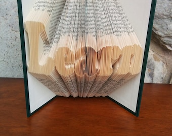 Learn - Folded Book Art - Fully Customizable, teacher gift, student gift