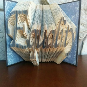 Equality - Folded Book Art - Fully Customizable, HRC, LGBT, equal, gay wedding, unity, pride