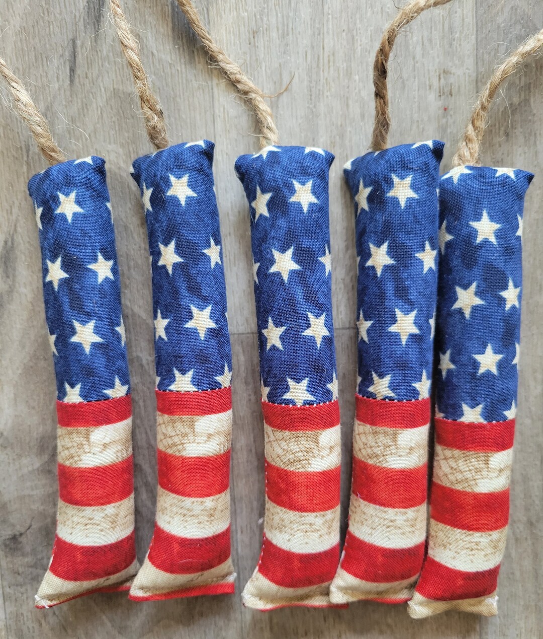 Primitive Bowl Fillers and Ornies Firecrackers Americana 5 Piece Set Etsy