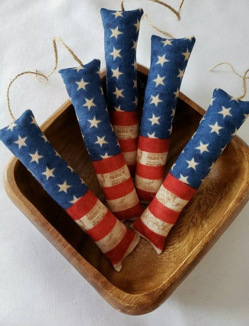 Primitive Bowl Fillers and Ornies Firecrackers Americana 5 Etsy