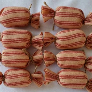 Primitive Bowl Filler Candy 8 pc tier tray decor set fabric country ornaments decorations