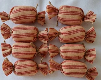 Primitive Bowl Filler Candy 8 pc tier tray decor set fabric country ornaments decorations