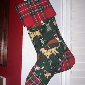 Christmas Stocking with Dog prints
