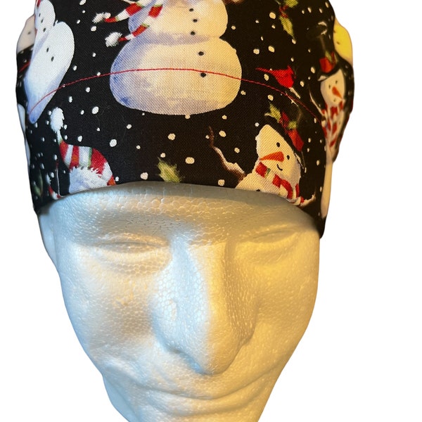 Snowman Surgical Scrub Cap