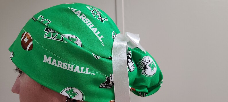 Smoke Free Home Thundering Herd Doctor Scrub Hat Nurse CRNA Marshall University Bouffant Scrub Cap Christmas Gift