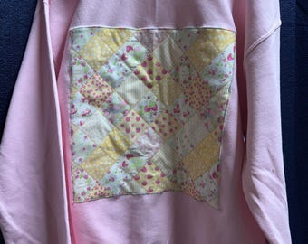 Sudadera acolchada rosa para adultos con fresas