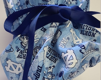 North Carolina Tar Heels Bouffant Scrub Cap Handmade in USA in Smoke Free Home