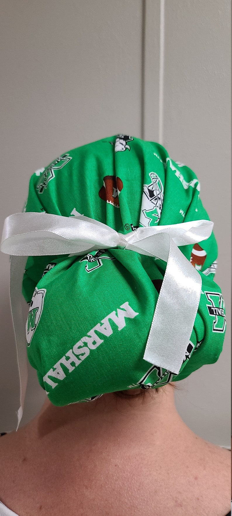 Smoke Free Home Thundering Herd Doctor Scrub Hat Nurse CRNA Marshall University Bouffant Scrub Cap Christmas Gift