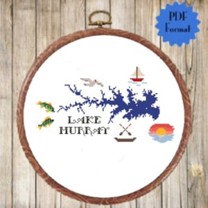 Scenic Lake Murray Cross Stitch Pattern
