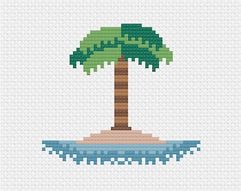 Palm Tree Cross Stitch Pattern