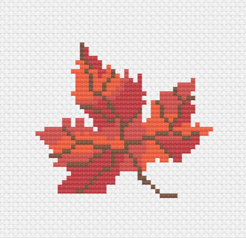 Autumn Leaf Cross Stitch Pattern Etsy Autumn leaf cross stitch pattern
