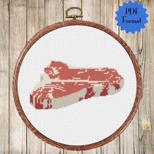 Raw Steak Cross Stitch Pattern