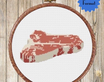 Raw Steak Cross Stitch Pattern