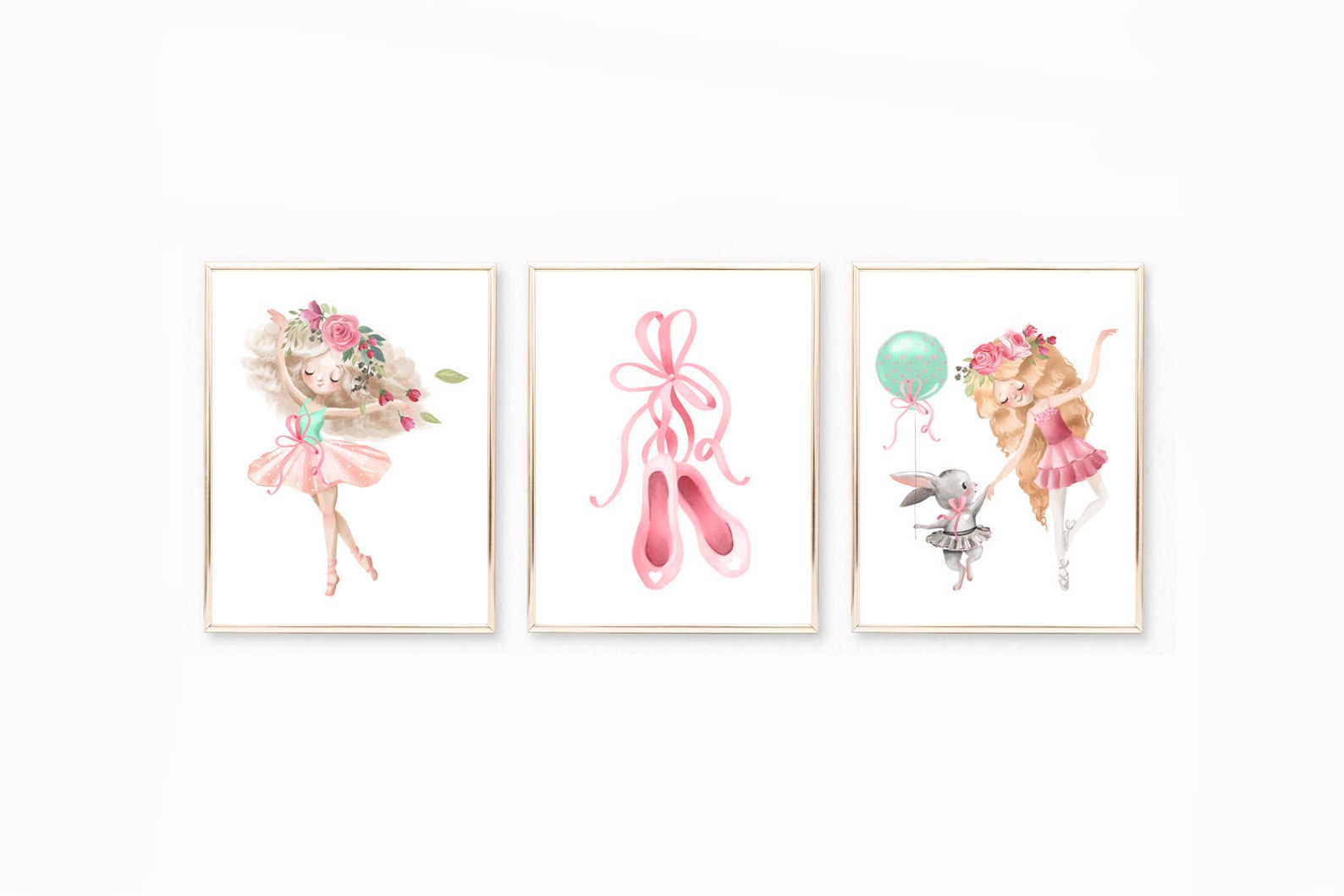 girl ballet dancer nursery print, boho nursery little ballet girl nursery printable decor, girl ballet shoes, girl room diy art,