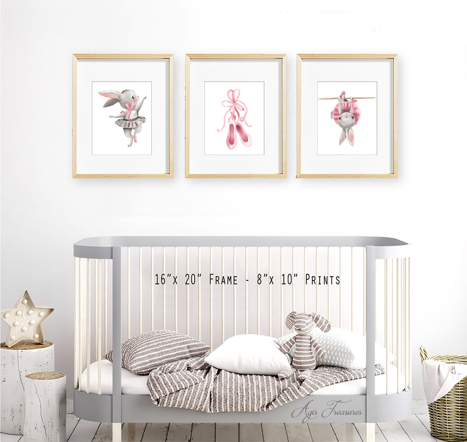 baby girl nursery ballet bunny rabbit set, ballet shoes dancing bunny nursery prints, baby shower gift, nursery printable decor,