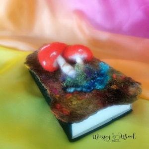Mushrooms felted matchbox, Autumn picture, Candle lighter, Waldorf inspired