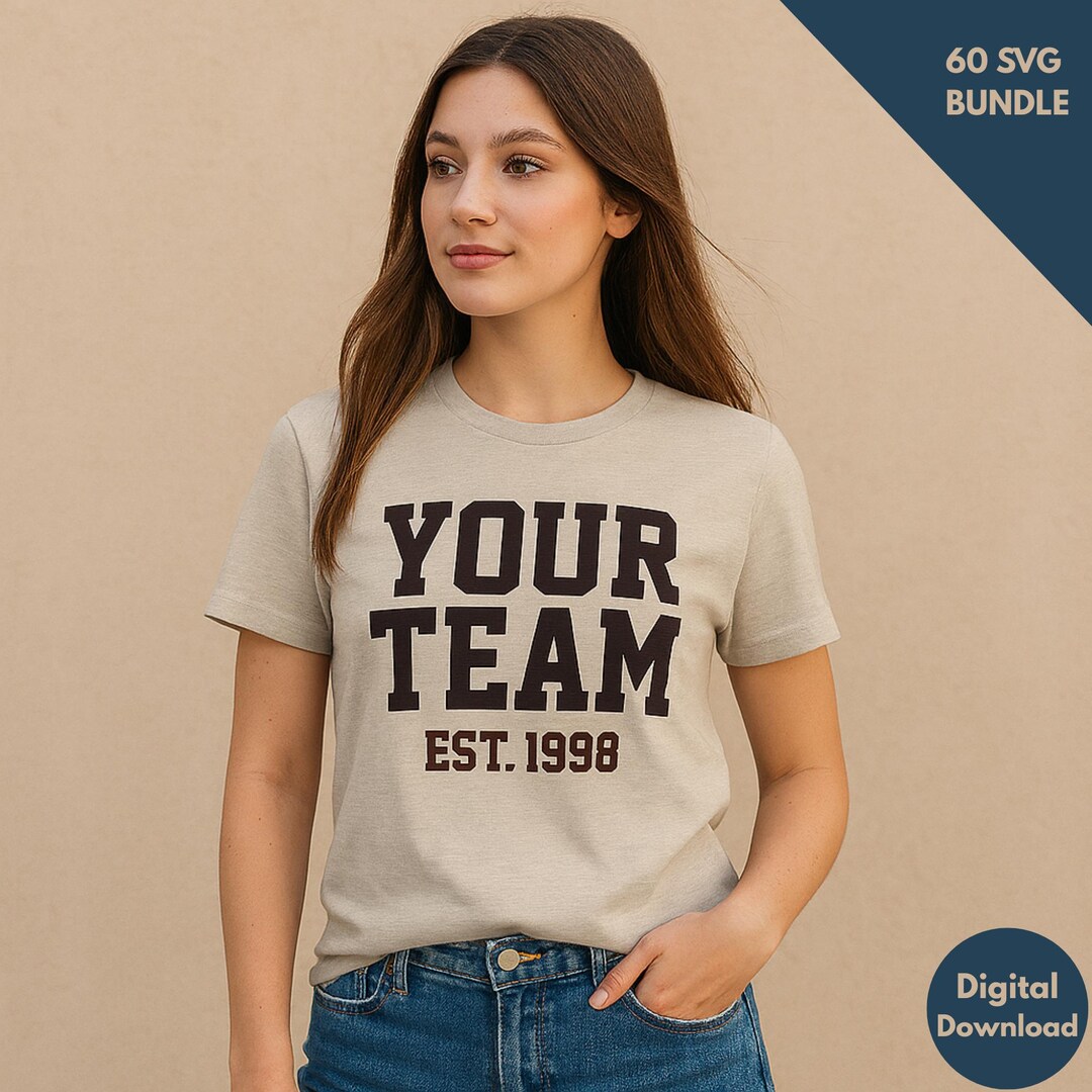 Retro Varsity Sports SVG Bundle | 60 Vintage Athletic Letters & Team ...