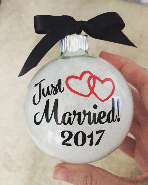 Just Married ornament Wedding ornament mr and mrs ornament Etsy