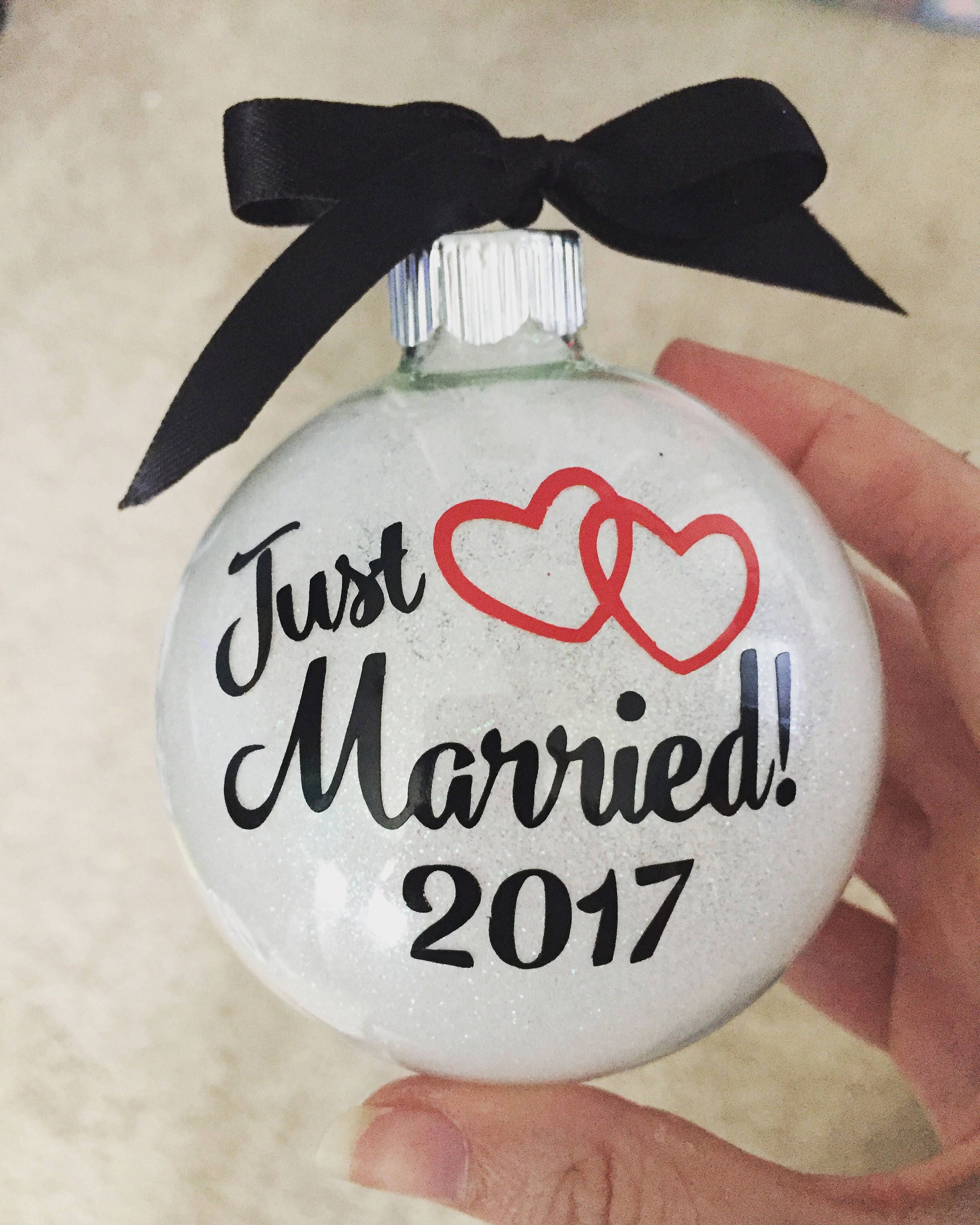 Just Married ornament Wedding ornament mr and mrs ornament Etsy