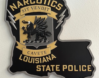 Custom 3D Wood Police Badge - Personalized Law Enforcement Gift
